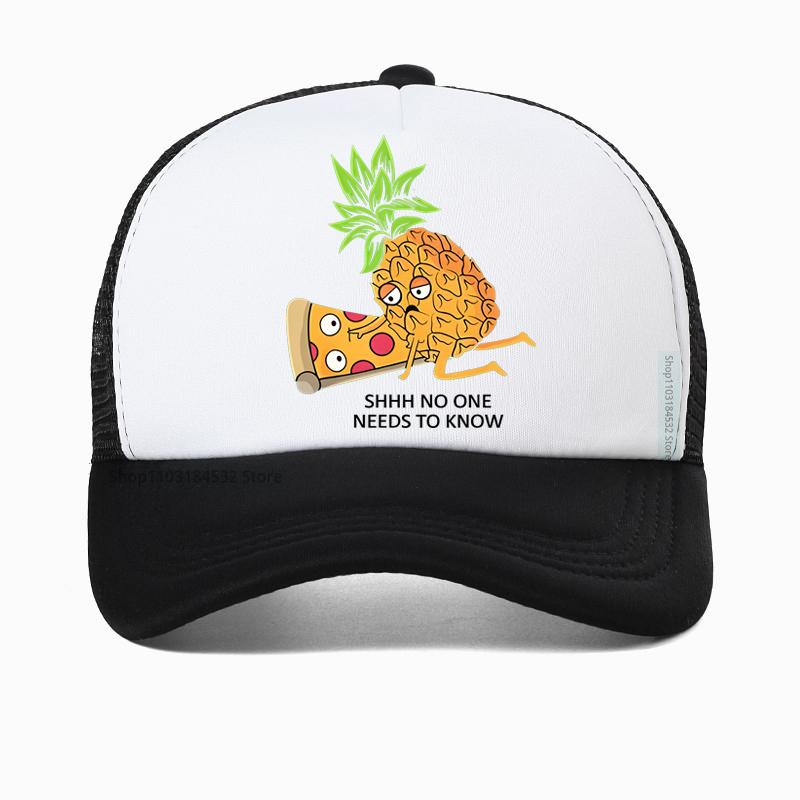

Pineapple Belongs on Pizza Lover Funny Food Pun baseball cap Birthday Gift For Unisex Adult hat Summer Mesh Breathable Hats Adjustable