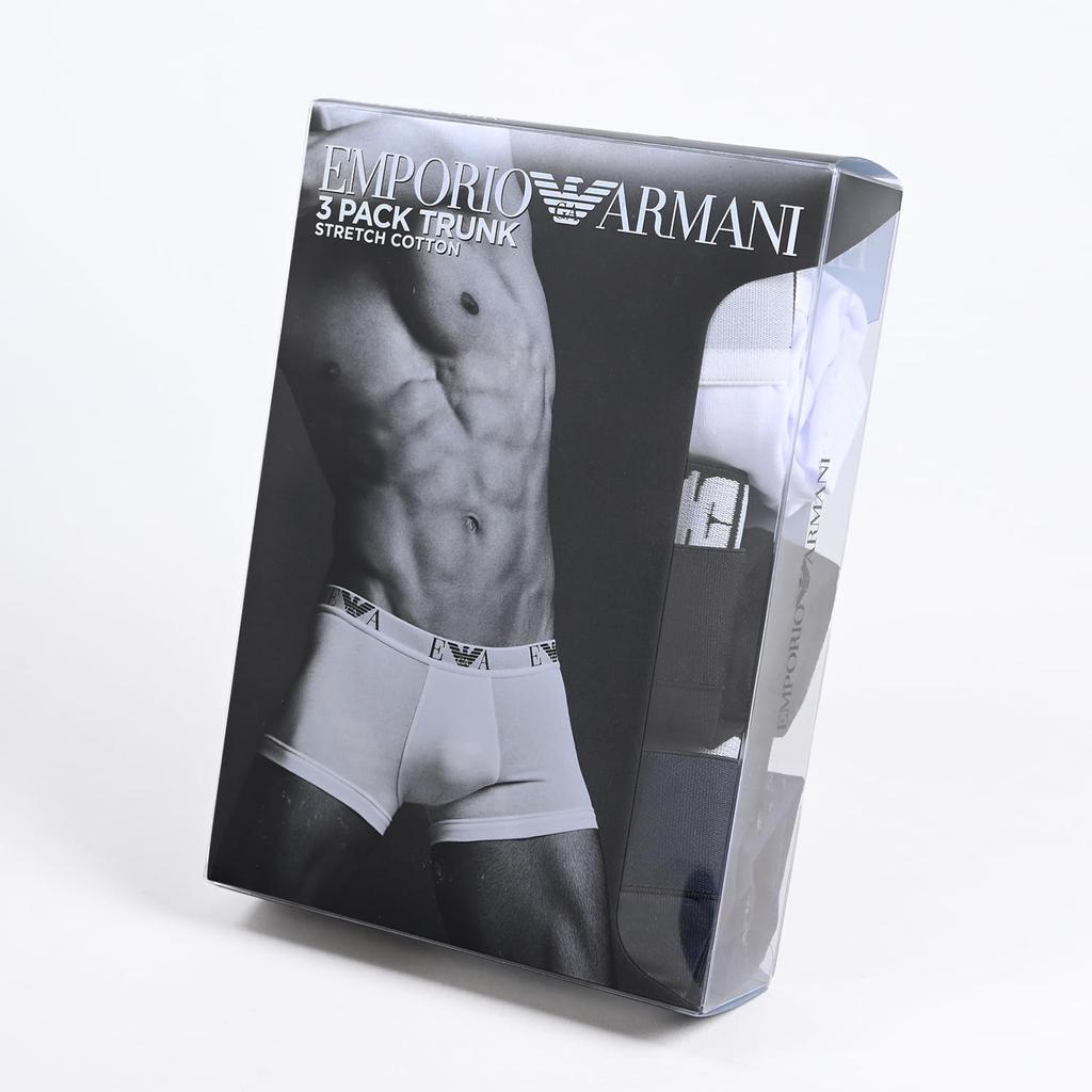 Emporio Armani Men's Boxer Briefs, 3-Pack, Black, White, and Navy, Sizes 111357, CC715, and 56110 (M), Parallel Import.