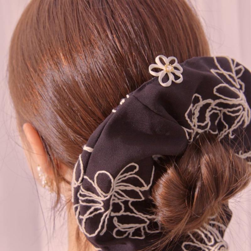Dana Burton Flower Stitch Gopchang Band Scrunchie