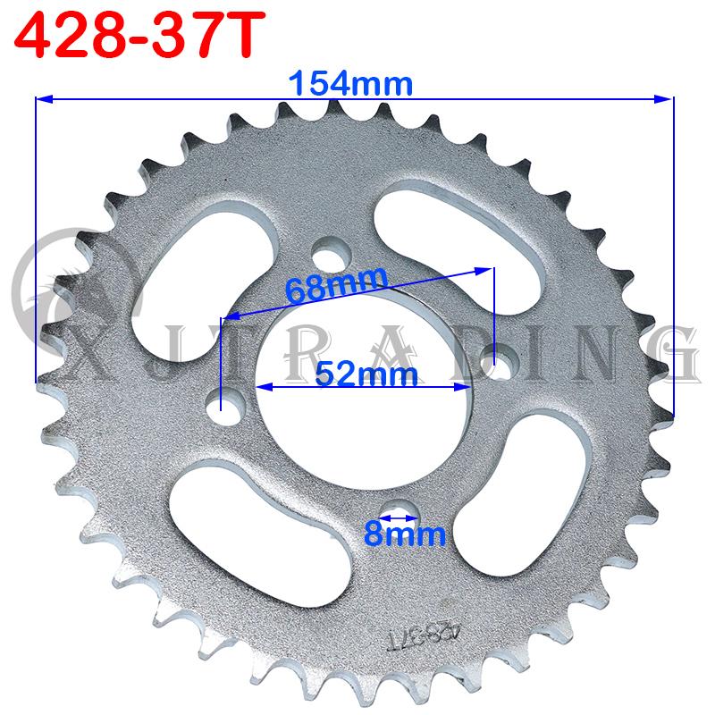 Motorcycle 420/428 Chain 31T/37T/41T/48T 52MM Rear Chain sprocket for Chinese ATV Quad Pit Dirt Bike Motor Moped Accessories