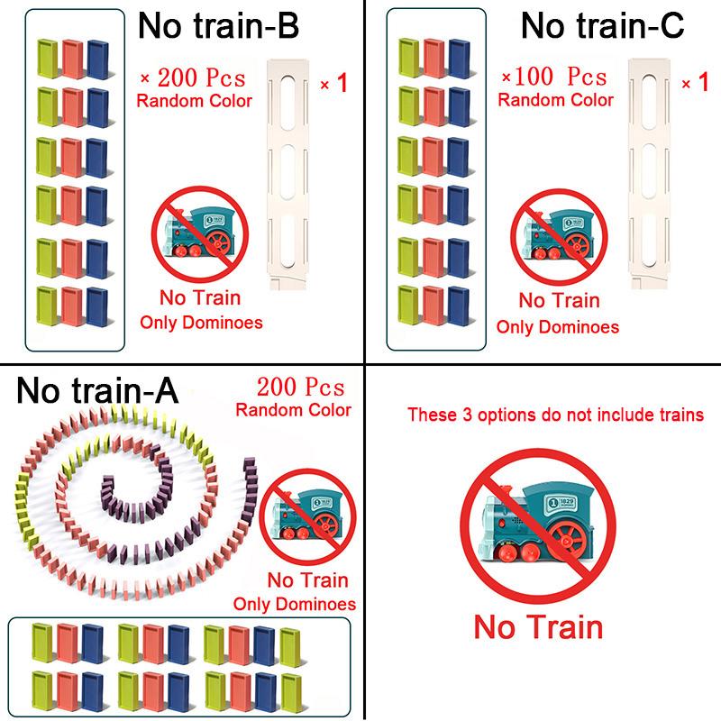 Kids Automatic Laying Domino Train Electric Car Dominoes Set Brick Blocks Kits Games Educational Toys Children Diy Toy Boys Gift