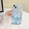 Blue Glitter Butterfly for iPhone17promax Mobile Phone Case Apple 16 Wave 14/13 Soft Case 15