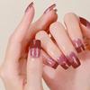 Gel Nail Stickers Full Cover Self Adhesive French Manicure Strips Quick Apply No UV Light Required with Nail File Stick