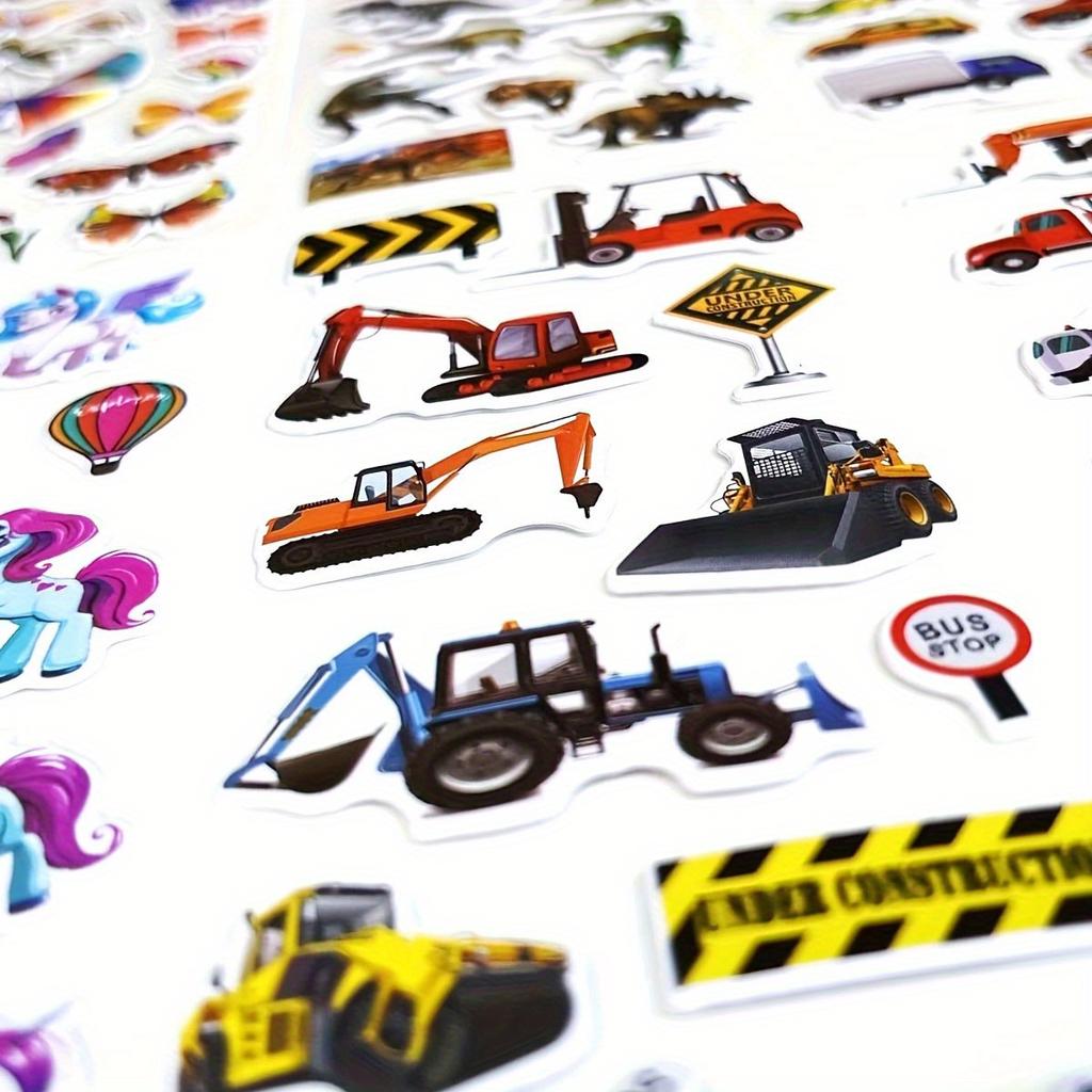 12pcs Vehicle Stickers Cars Fire Trucks Traffic Construction Buses Airplane Rocket and More 3D Puffy Stickers for Living roomZSY
