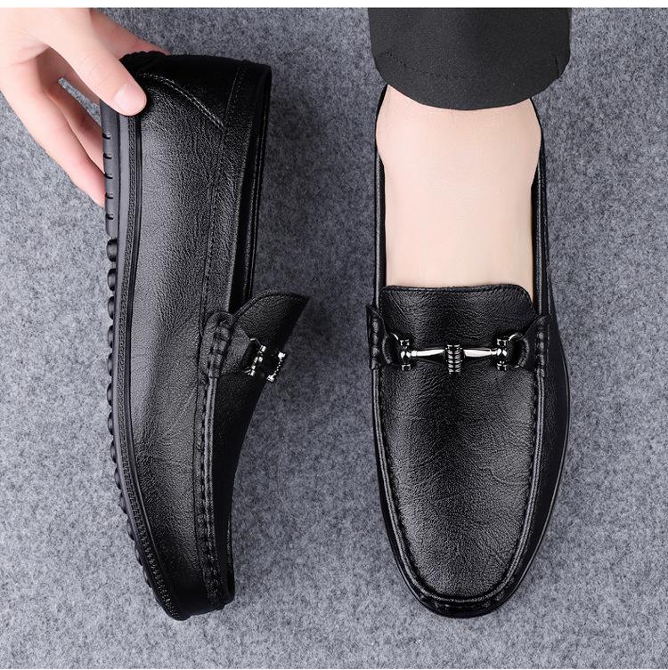 Men's Breathable Leather Slip-On Driving Shoes - Soft Sole, Small to Large Sizes