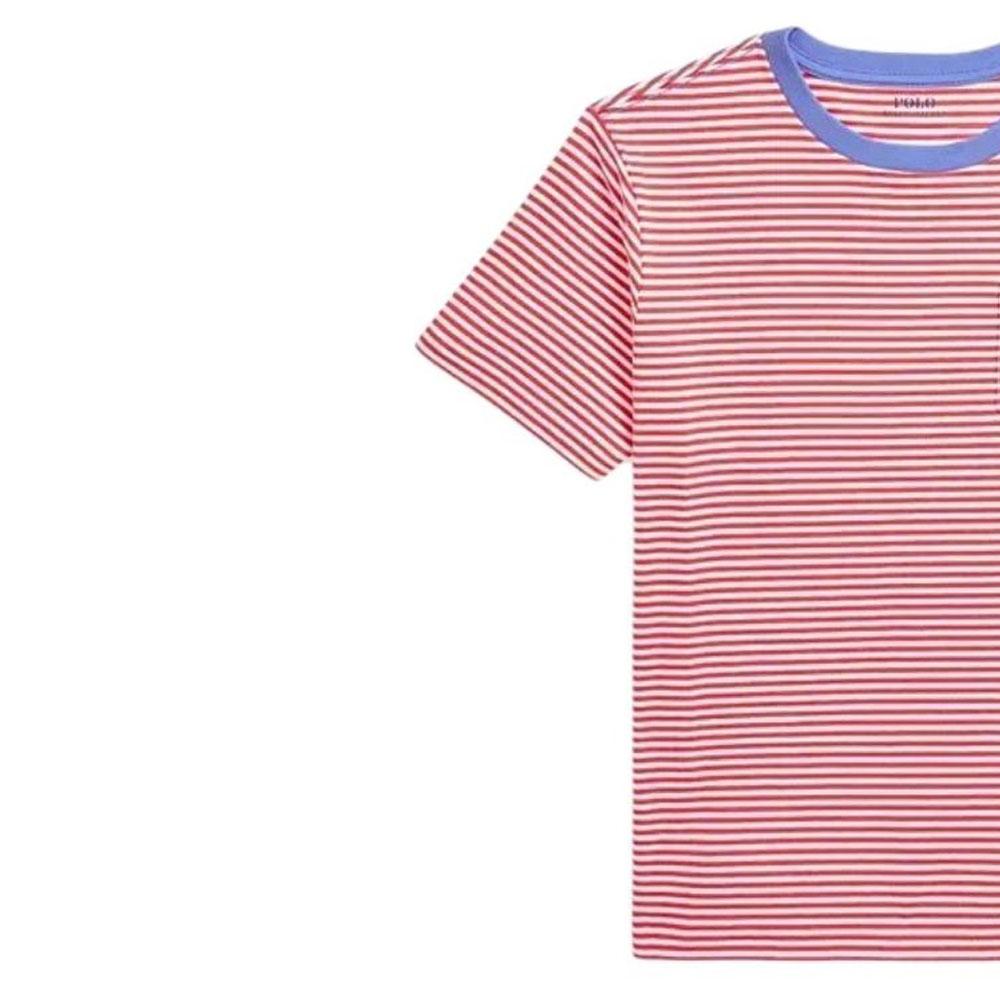 Polo Ralph Lauren Bomullrandig T-shirt med ficka Barn Toppar Blå 323974392-001