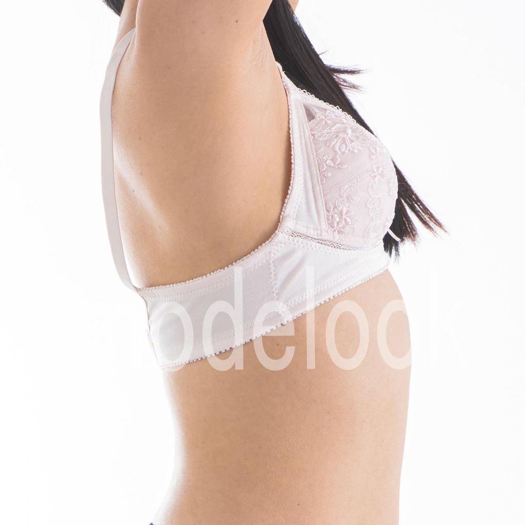 Model Look Breast Cancer Support Wireless Bra with Removable Sizes Pads, Underwired, Mocha, A75, A80, A85, A90, B75, B80, B85, B90, C75, C80, C85,