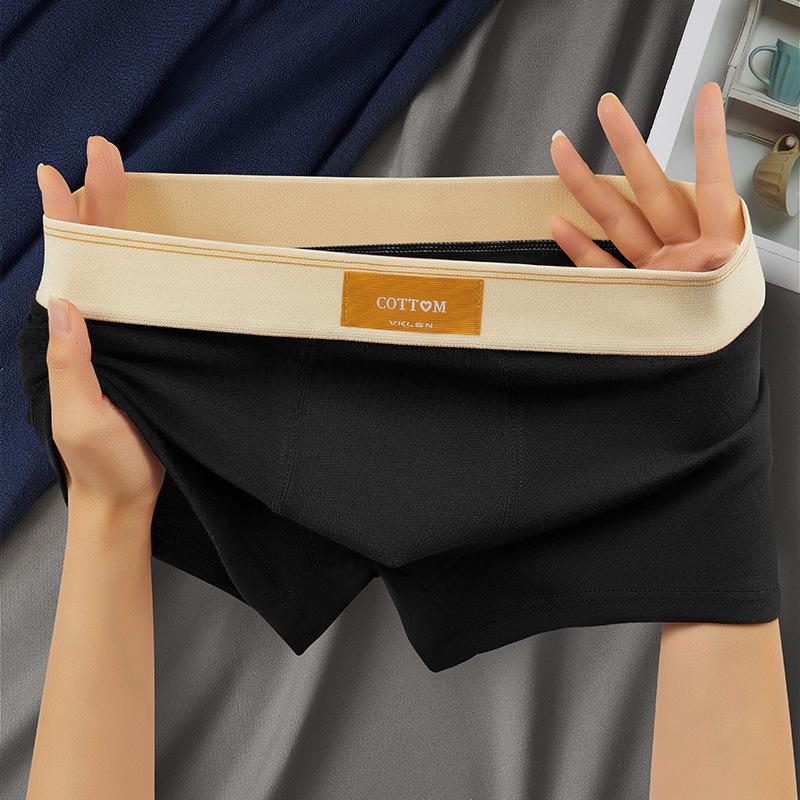 Pure Cotton Men's Boxer Briefs - Loose, Plus Size, Mid-Rise Four-Corner Underwear