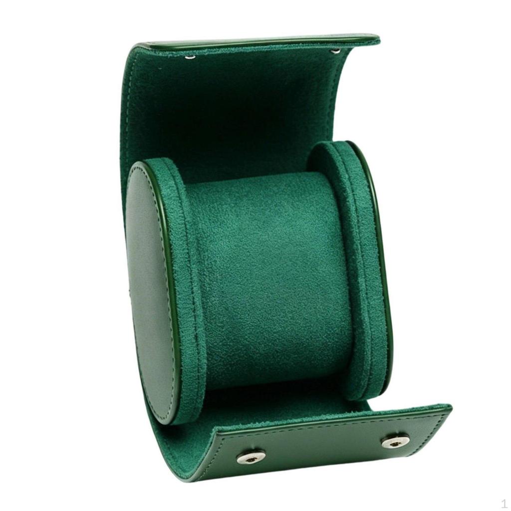 Leather Watch Case Dustproof Storage Box Shielded for Display Black