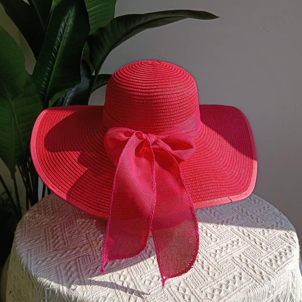 Summer straw hat 2025 large brim outdoor sun protection sun hat travel vacation foldable beach hat sombrero para sol mujer