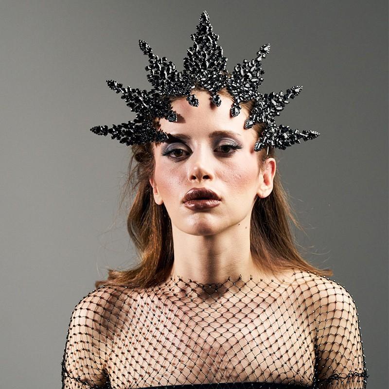 Sun Goddess Rhinestone Headband Exaggerated Tassel Forehead Decoration Halloween Party Hair Accessory Women