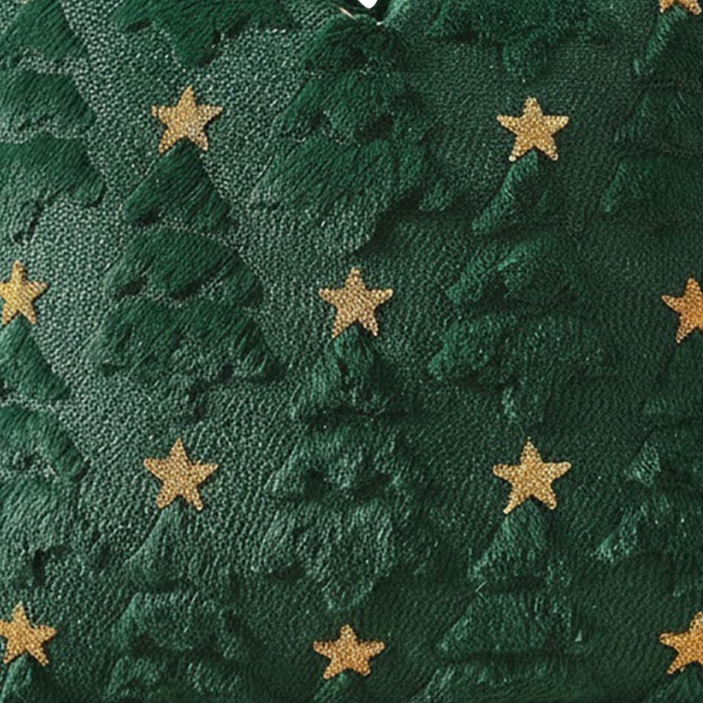 Christmas Tree Soft Plush Pillowcase Embroidery 45x45cm Accent Pillowcase Couch Cushion Case for Sofa Bed Living Room Home Decor
