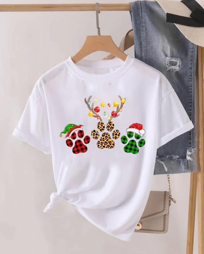 Vintage Christmas Holiday Short Sleeve White Shirt FF225 Unisex T-Shirt