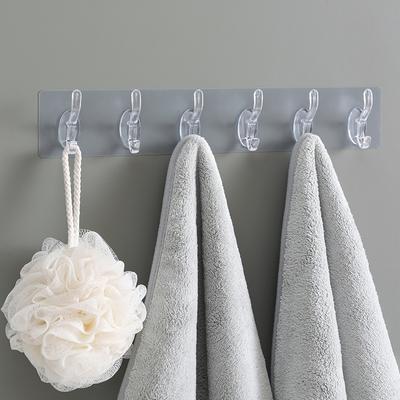 Straight Hook Transparent Strong Viscose Six Straight Hook No Marks No Punching Hole Behind The Door Toilet Storage Wall Hook