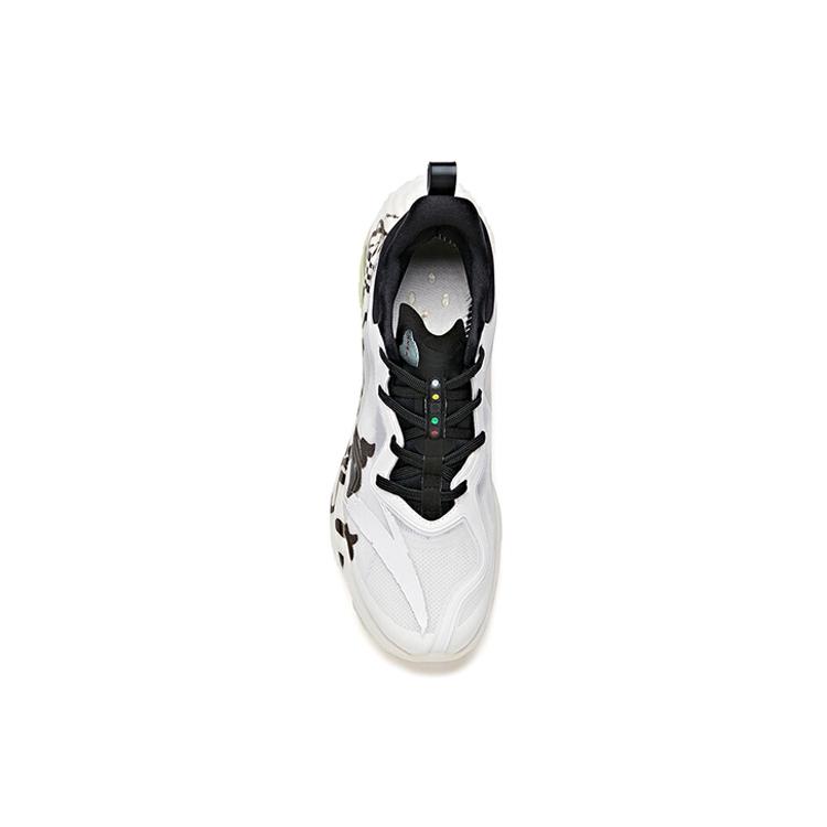 Anta Cushioning Slip Resistant Abrasion Resistant Low Top Running Shoes Men's White Black 112035518A-2