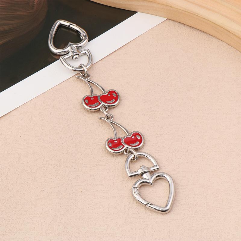 

Элегантная эмалевая сумка-кроссбоди на цепочке с вишнями, на плечо, с удлиненной цепочкой, декор ремня сумки, аксессуары для замены своими руками as the picture