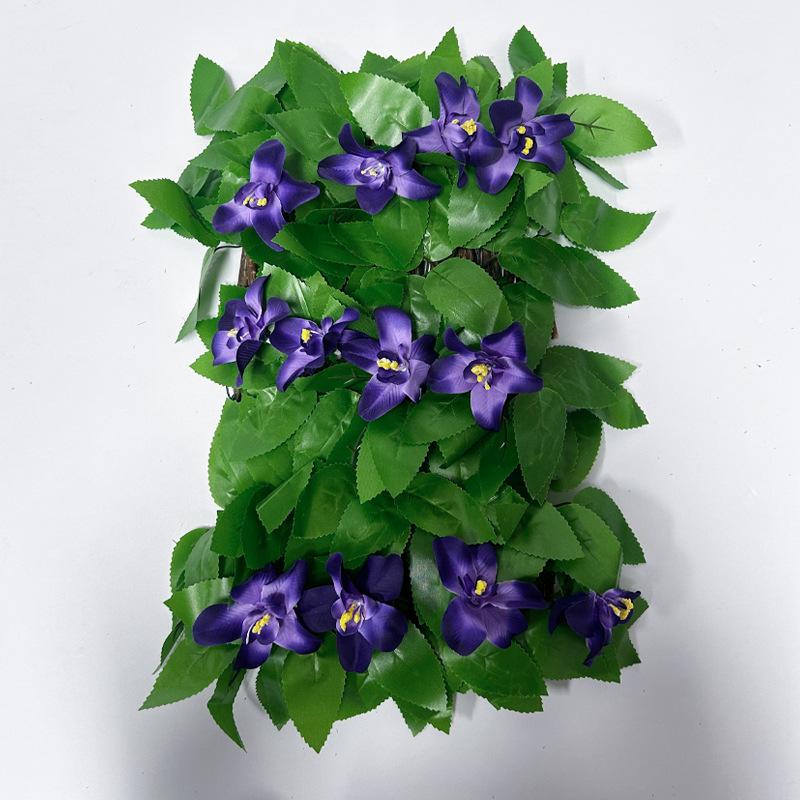 Retractable Grille with Faux Greenery for Balcony or Garden Decoration