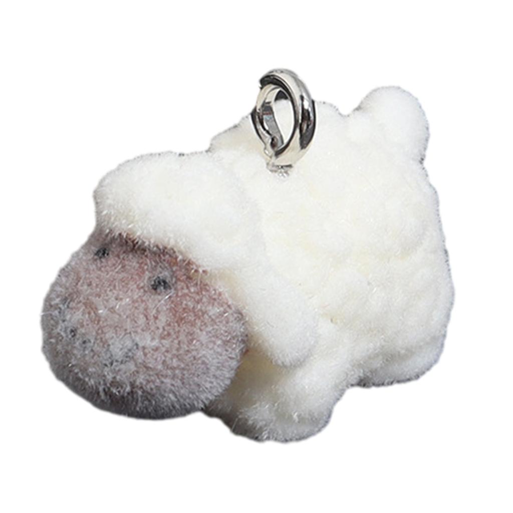 Cute Flocking Pendant Set for DIY Jewelry Making Colorful Flocking Pendants Keychain Decoration for DIY Jewelry Supplies