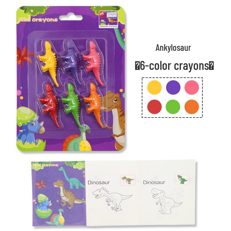 3D Dinosaur Crayons: Washable, Mess-Free, Suction Cup for Kids Creative Play