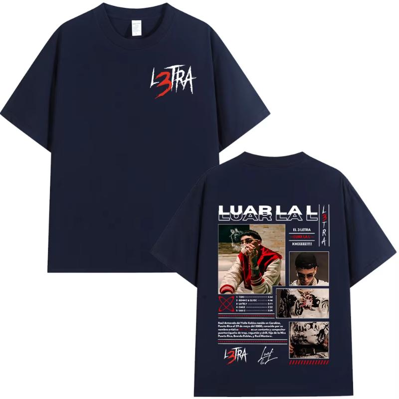 Rapper Luar La L Music Album L3tra T Shirts Unisex Unisex Hip Hop Fashion Short Sleeve Tshirts Vintage Oversized Tshirt Streetwear