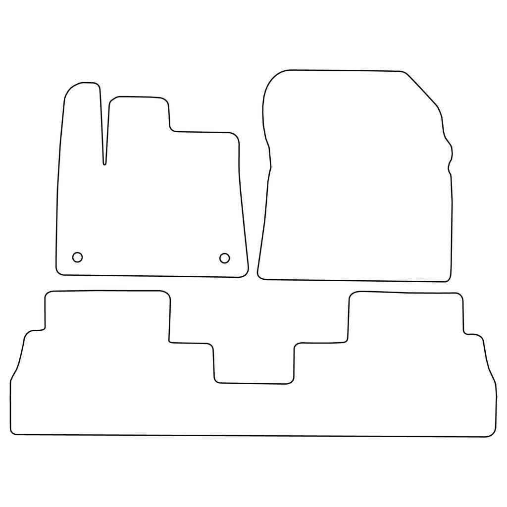 [BLM]CT032 Red - Set of Velour Floor Mats Suitable for Citroen Berlingo 3 5-seat 2018- - Red Trim