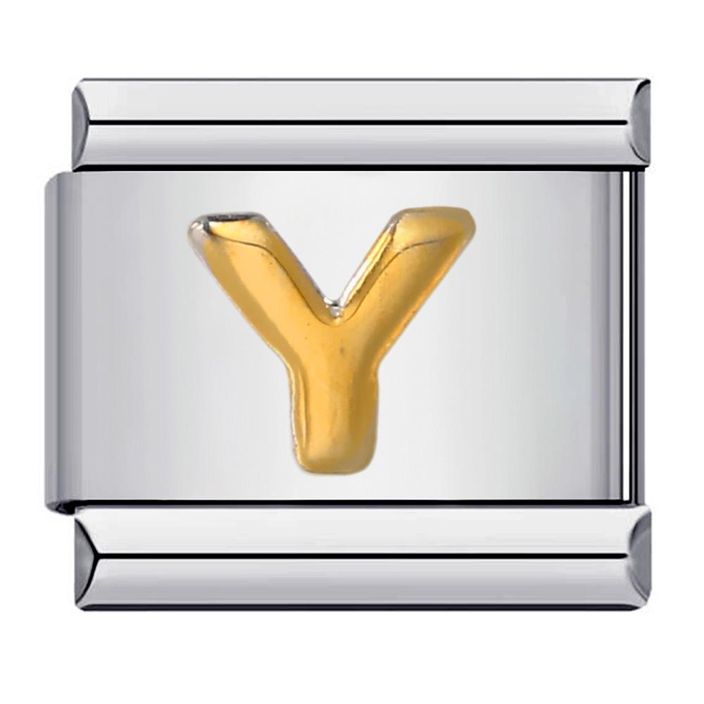 Trendy Italian Charms Bracelet 26 English A-Z Letter Custom Gold Color DIY Jewelry Making Gift Hand Bangle Chain Jewellry