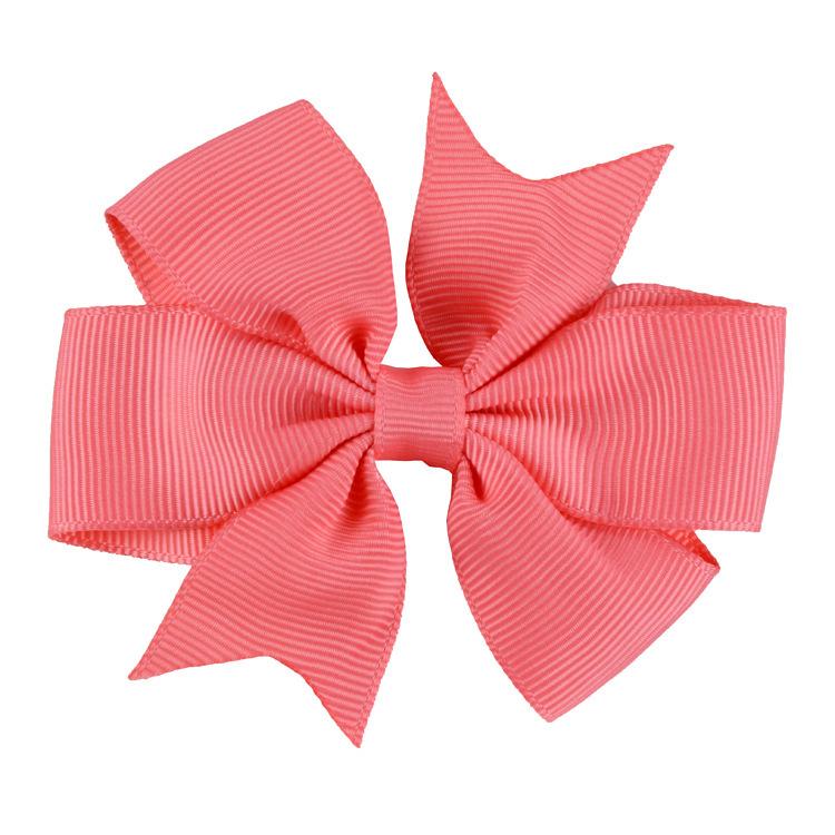 8x8cm 1PC Solid Color Grosgrain Ribbon Bows Clips Hairpin Girl's Hair Bowties Boutique Hair Clip Headwear Kids Hair Accessories