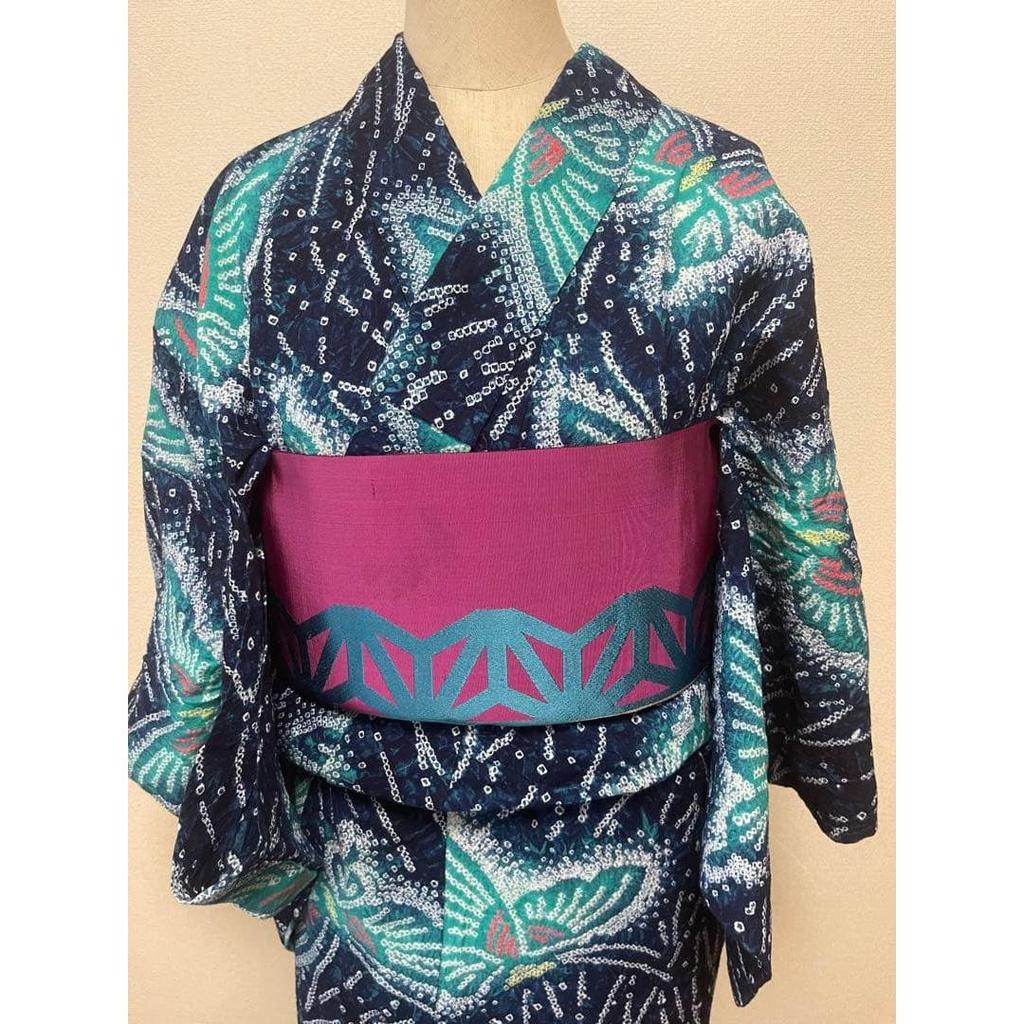 Used Arimatsu Shibori Butterfly Pattern Final Price 1000 Off Yukata Navy Blue