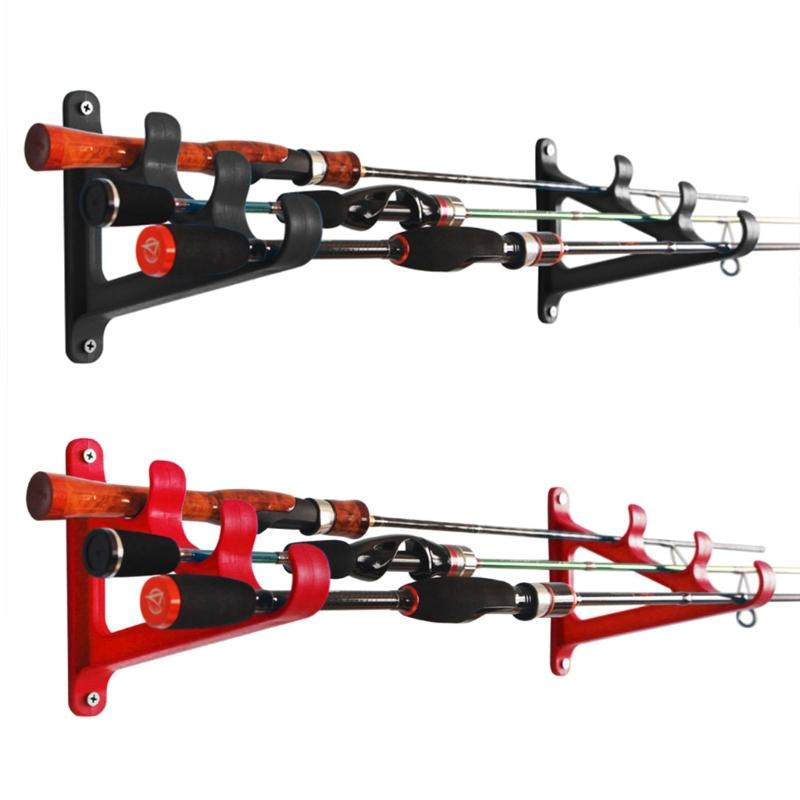 3-Position Fishing Rod Storage Holder Horizontal Fishing Rod Rack Wall Mounted Fishing Rod Display Racks Enduring