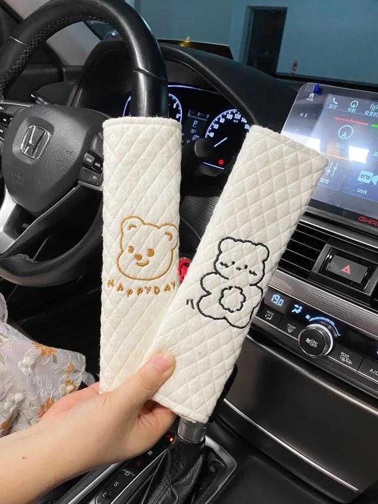 Car Cute Headrest All-season Universal Neck Pillow Protector Car Seat Cushion Lumbar Support Cushion Seat Belt Shoulder Cover