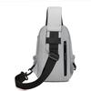 Men's Waterproof Chest Bag Multifunction Oxford Crossbody Shoulder Bag Messenger Travel Pack with A Headphone Wire Access Hole
