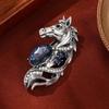 Fashion Jewelry Zodiac Animal Pins Horse Year Metal Pony Badge Pin Zodiac Horse Head Brooch  Man