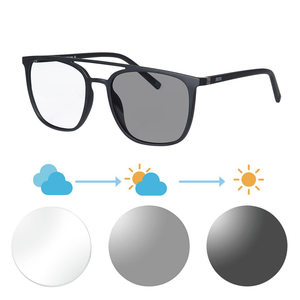 SHINU Photochromic Progressive Reading Glasses for Men Multifocal Smart Zoom Lenses Progressive Multifocal Myopia Glasses Custom