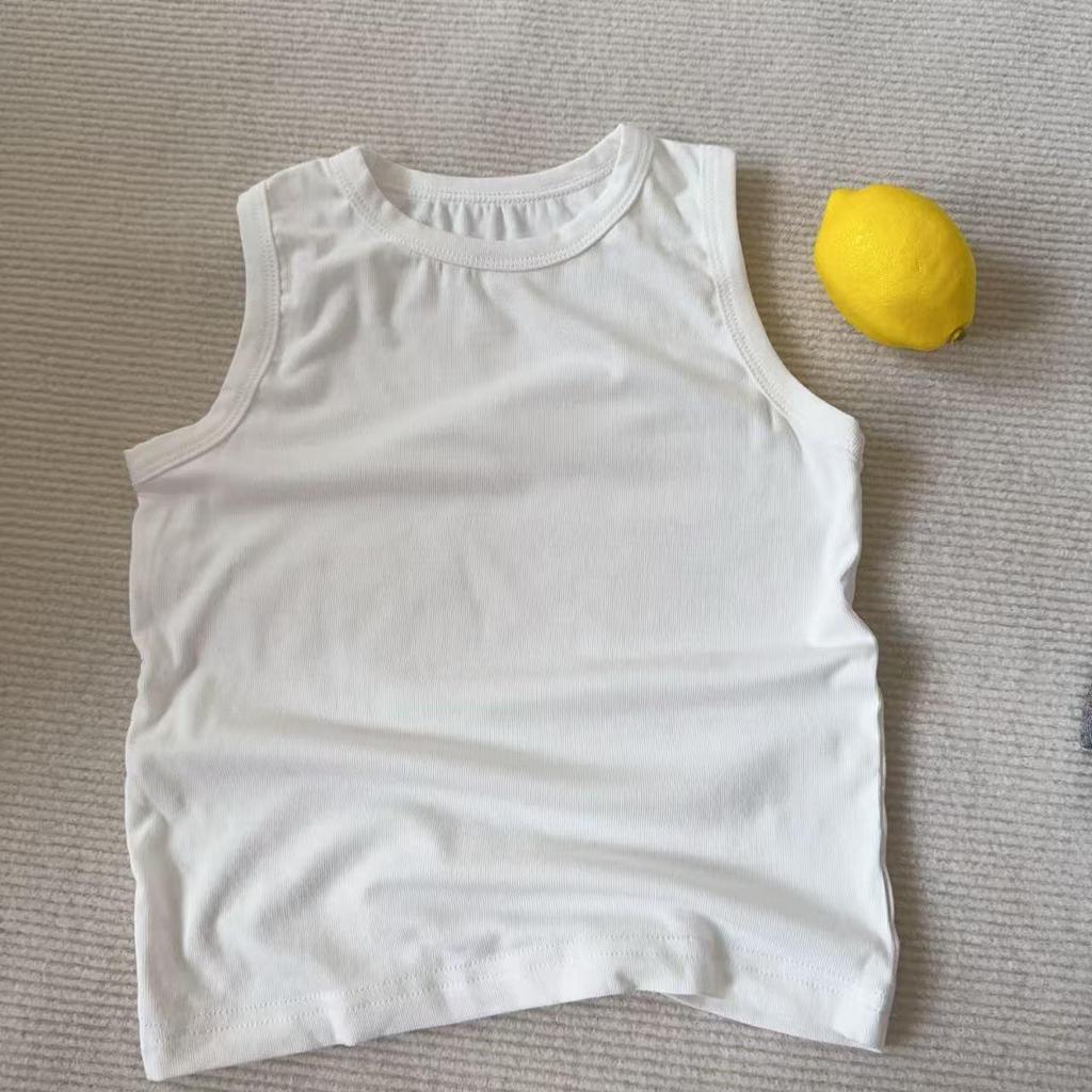 Children's Stylish Summer Sleeveless Vest - Solid Color for Baby Girls and Boys