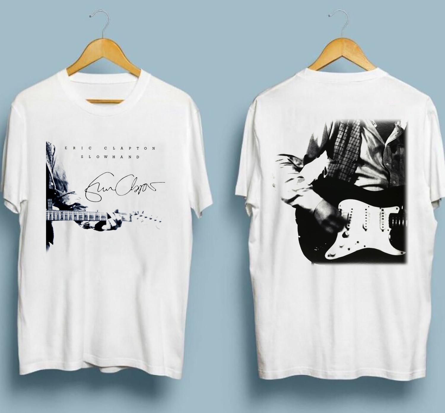 Rare Eric Clapton - Slowhand Signature 2 side White All Size S-5Xl Shirt AG161 XXXL