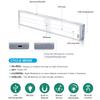 60 LED PIR Motion Sensor LED Under Cabinet Lamp Dimmable Rechargeable Night Light for Kitchen Bedroom Lighting Wall Lamp