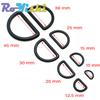 10 Stück/Packung Kunststoff D-Ring Schnallen Gurtbandgröße 10mm 12mm 15mm 20mm 25mm 30mm 38mm 45mm Schwarz