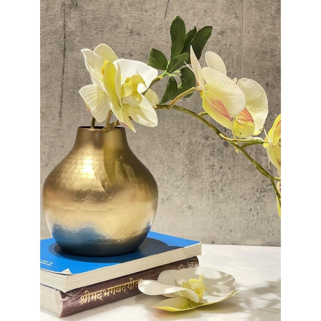 Metallblomstervase for Hjemmedekor og Stue Vintage Dekor Antikk Dekor for Hjemmedekor