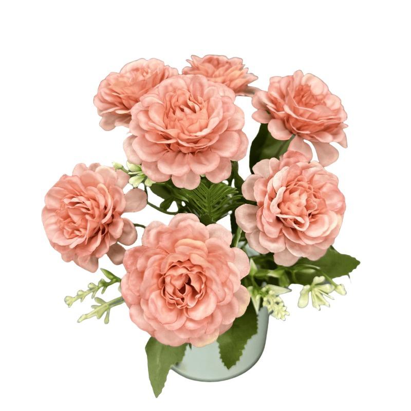 Simulated 7-head Hibiscus Rose Bouquet for Home Decoration, Wedding Scene Arrangement, Handcrafted Artificial Flower Ornaments