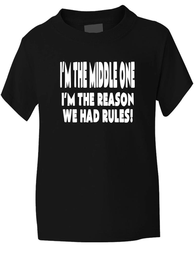 I'm The Middle One Funny Boys Girls Kids T shirt Age 1-13