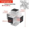 Stainless Steel Four-Way Tee Connector for Square Tubes - Weld-Free Fastener