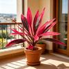 Yousheng Large Realistic Artificial Fern Dragon's Blood Tree Plants with Pink/Purple Leaves, UV Resistant Outdoor Fake Fern Plants for Garden, Patio,