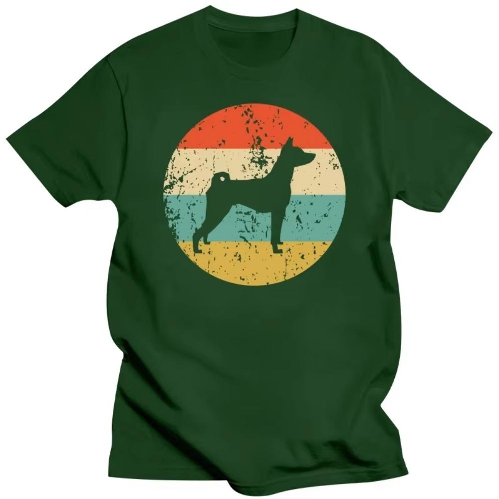 Funny Vintage Retro Basenji Dog T Shirt Graphic Cotton Streetwear Short Sleeve Birthday Gifts Summer Style T-shirt Mens Clothing