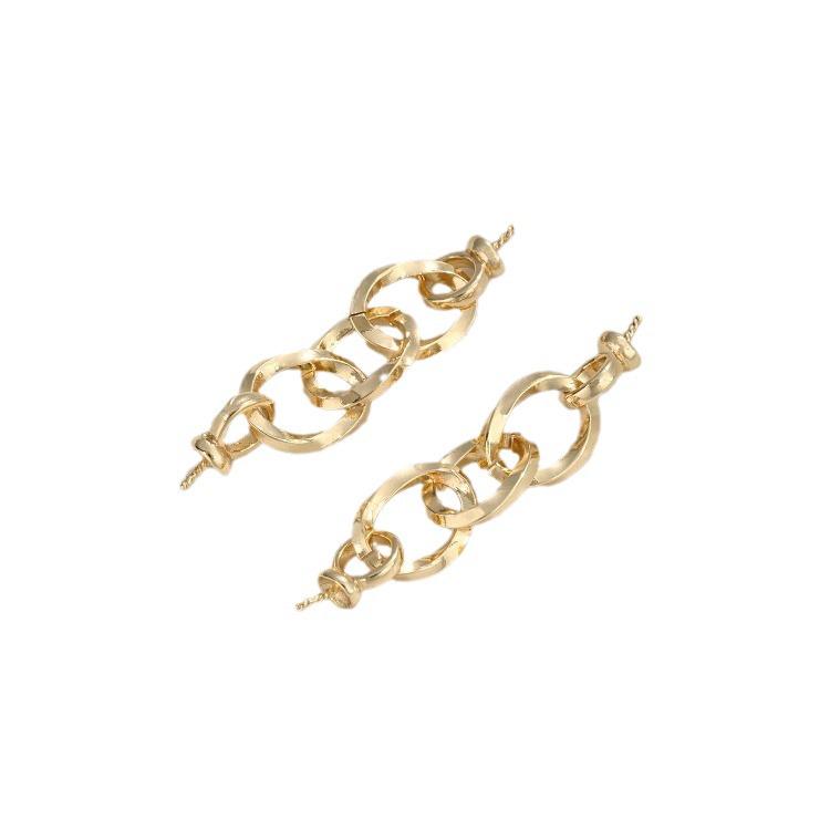 Łańcuszek z podwójnymi szpilkami oczkowymi wypełniony 14-karatowym złotem do tworzenia biżuterii DIY