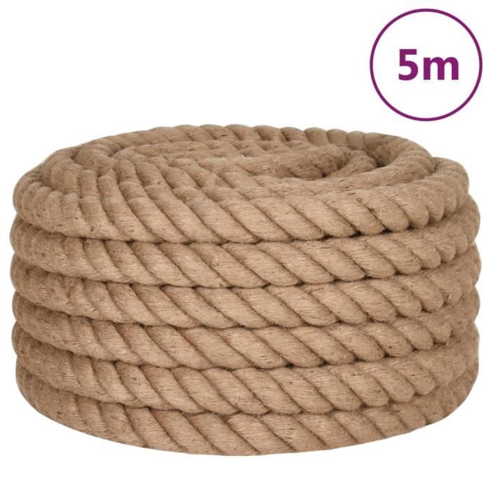 VidaXL Corde de jute 5 m de long 50 mm d'épaisseur 153778