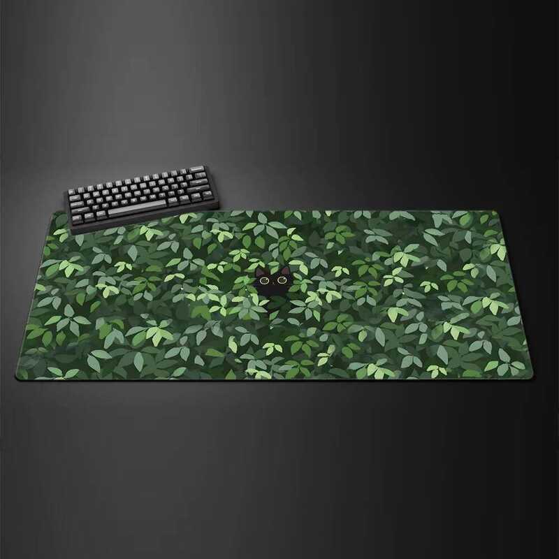 Cute Kawaii White Cat Anime Mouse Pad Large Computer Off Game Table Mats XXL Ruer Anti-slip Gaming Keyboard Long Desk Pads