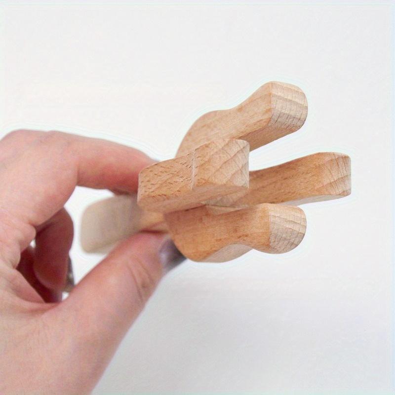 2pcs Knitting Fork and Needle Kit Wooden Hand Weaving Ancient Cording Tool Wooden Lucet Fork Weaving Needle