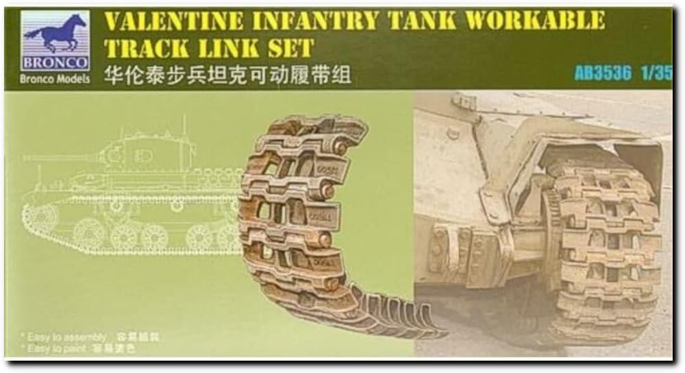 

Bronco Model British Valentine Infantry Tank Movable Track Set Plastic Model Parts CBA3536 1/35 (AB3536)