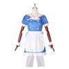First Cause Heavy Bass Hypnotist Blue Striped Maid Outfit Halloween Costume