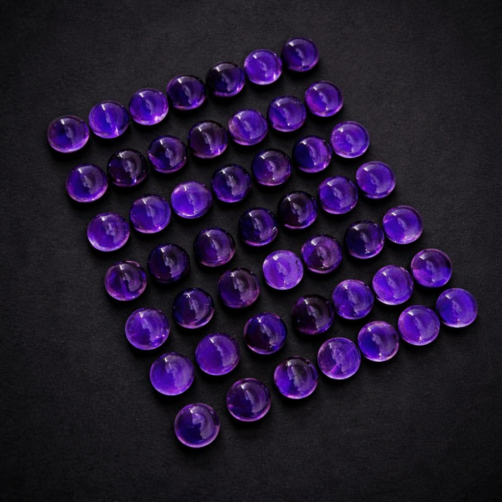 Purple Amethyst Cabochon Lot 13mm – Round Gemstones for Jewelry